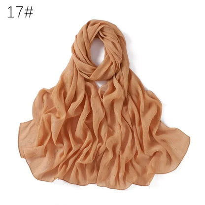 Plain Lurex Scarf Shawl Glitter Shimmer Muslim Woman Hijab Lady High Quality Wrap Stole Wrinkle Rhinestone Scarves Stoles