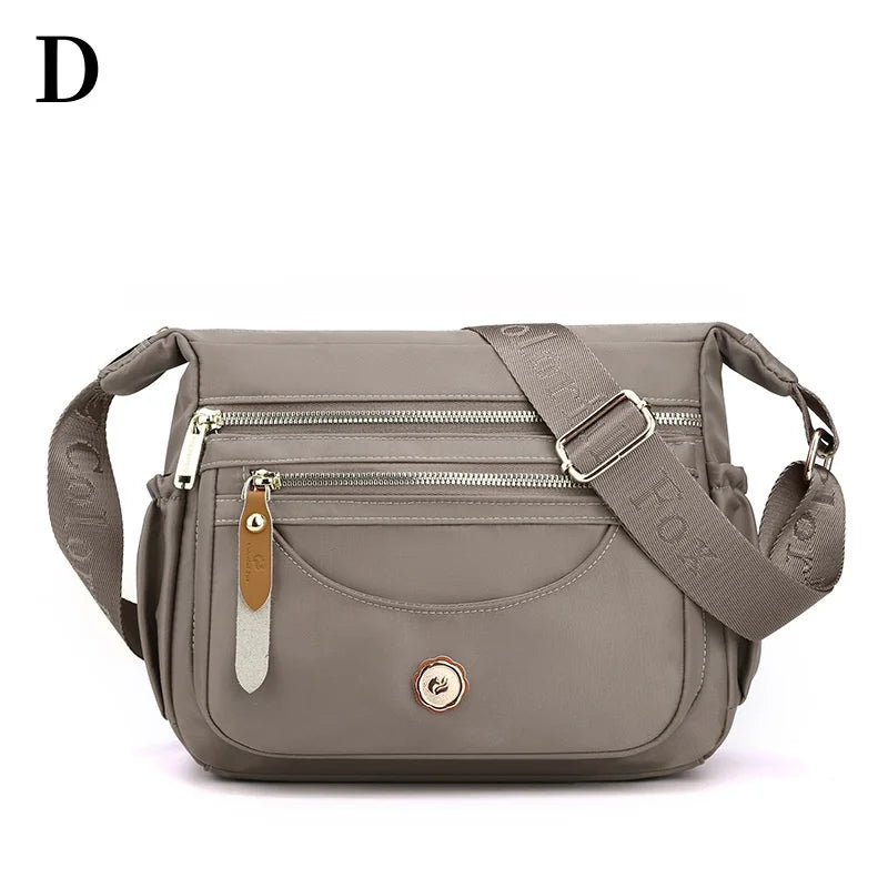 Women Nylon Shoulder Bag Multi-Pockets Crossbody Bag Fashion Handbag Adjustable Strap Ladies Waterproof Messenger Bag Satchels