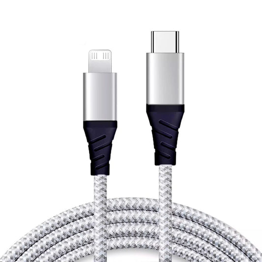 USB 数据线 type c 转 lightning 兼容数据线 iphone 12 usb c 尼龙编织快速充电数据传输 cordon movil 