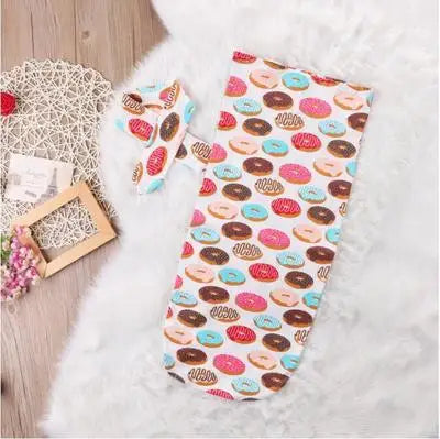 mylb Pakaian Bayi Baru Lahir Gaya Gula-gula Bunga Fesyen Selimut Kapas Organik Comel Swaddle Beg Tidur Sleepsack Balut Stroller