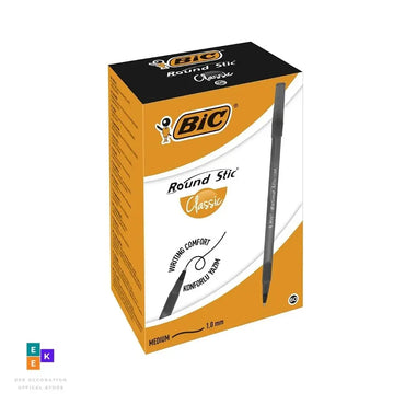 BIC 圆形 Stic 60 支经典中号圆珠笔（1.0 毫米）蓝黑红盒文具学校办公用品