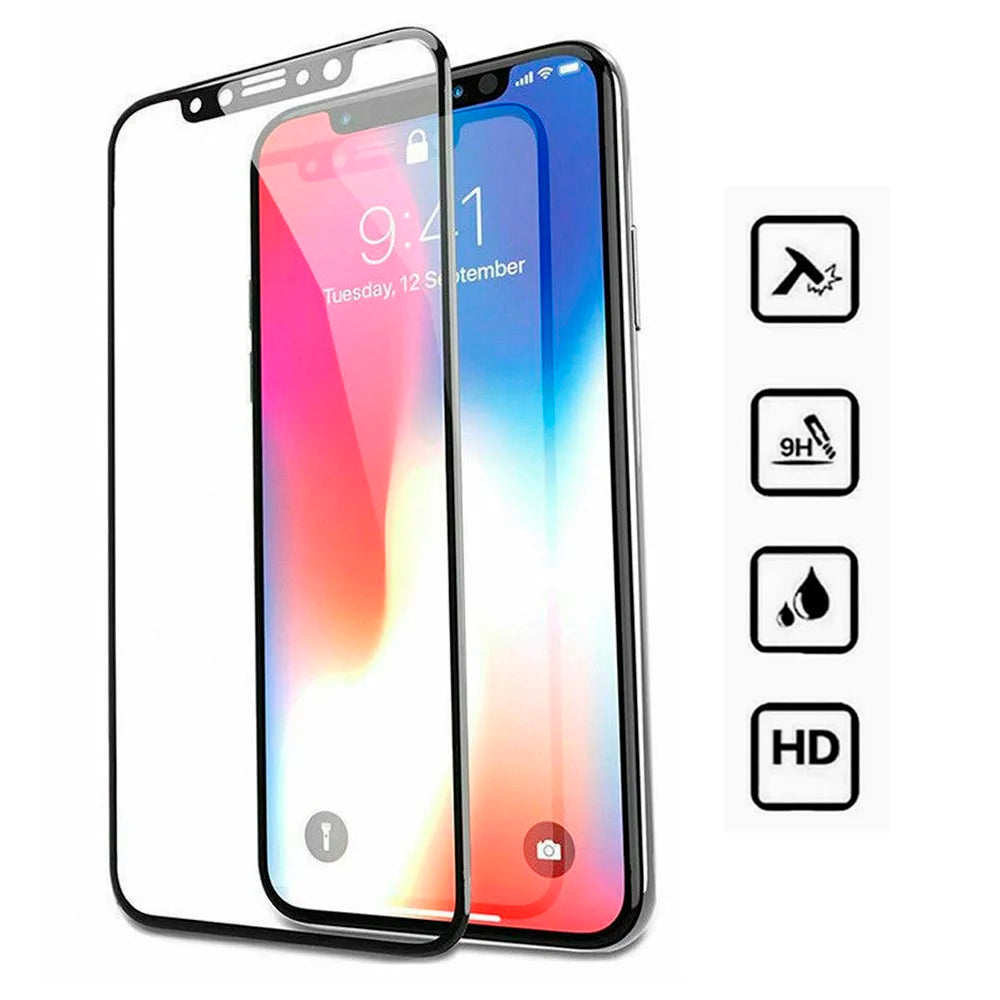 Iphone 11 11 pro xs max xr 钢化玻璃屏幕保护膜弧形玻璃全覆盖 3D 防震