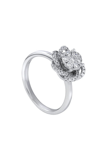 TOMEI The Bloom Series Diamond Bangle, White Gold 750