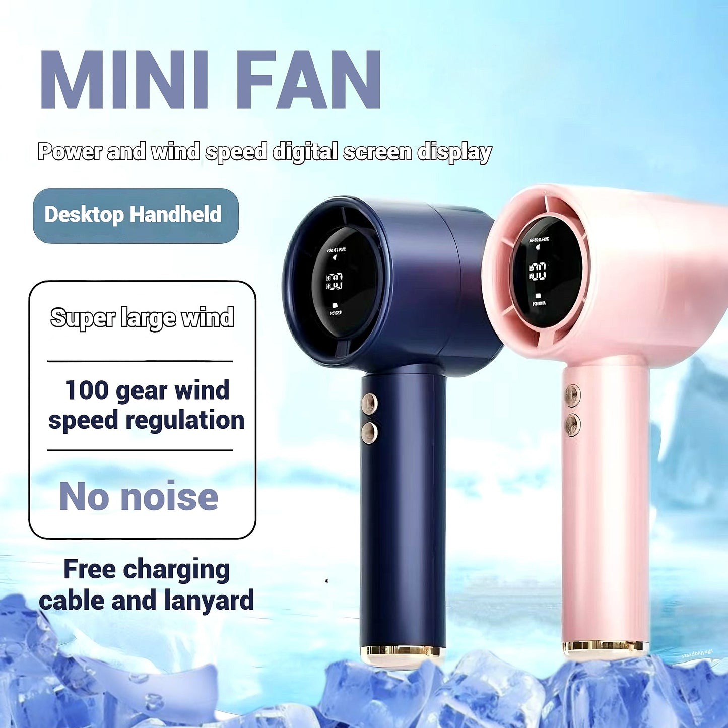 N68 Kipas Mini Portable Fan 0-100Speed Adjustment handheld desktop Rechargeable Kipas Mini Fan for student