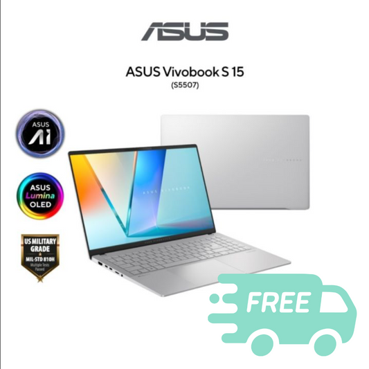 Asus Vivobook S5507Q-ADA098WSM (Snapdragon X Elite X1E 78 100,32GB,1TB SSD,Qualcomm Adreno,H&S+M365,15.6”3.2K OLED,W11H,Cool Silver,2Y)