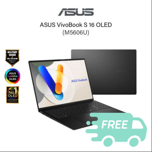 Asus Vivobook S M5606U-AMX068WSM (R7-8845HS,16GB,512GB SSD,AMD Radeon Graphics,H&S+M365,16”3.2K OLED,W11H,Black,2Y)