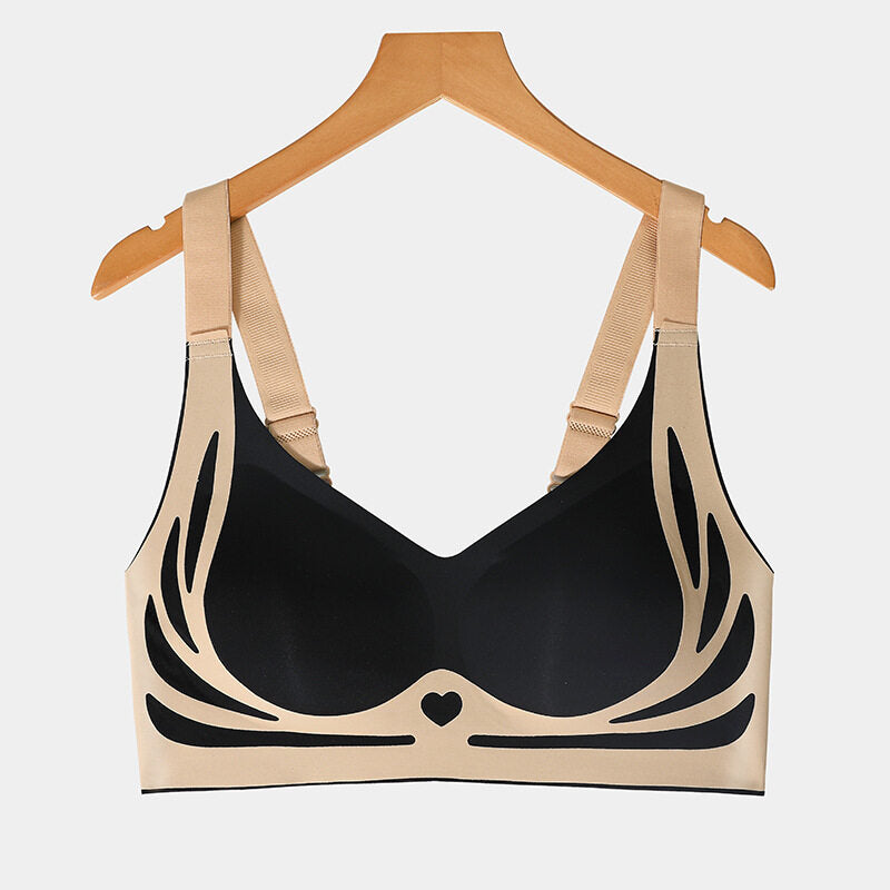 Soft Support Small Chest Gathered Seamless Bra Women Non-wired Comfort Thin Cup Bra Lingerie