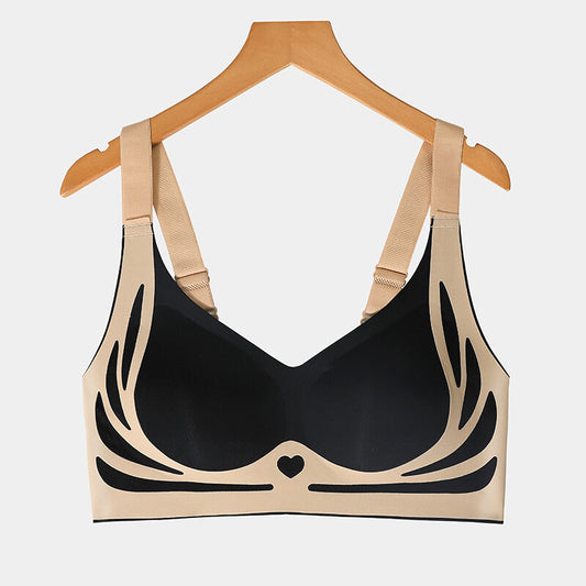 Soft Support Small Chest Gathered Seamless Bra Women Non-wired Comfort Thin Cup Bra Lingerie
