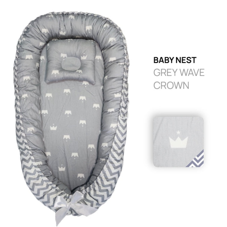 SAMU GIKEN BABY NEST BED WITH PILLOW PORTABLE CRIB TRAVEL BED