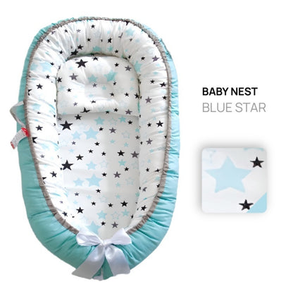 SAMU GIKEN BABY NEST BED WITH PILLOW PORTABLE CRIB TRAVEL BED