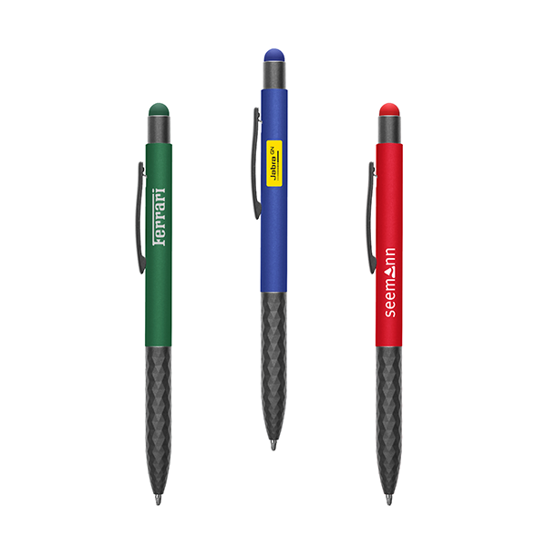Stylus Touch Press Action Aluminum Ball Pen