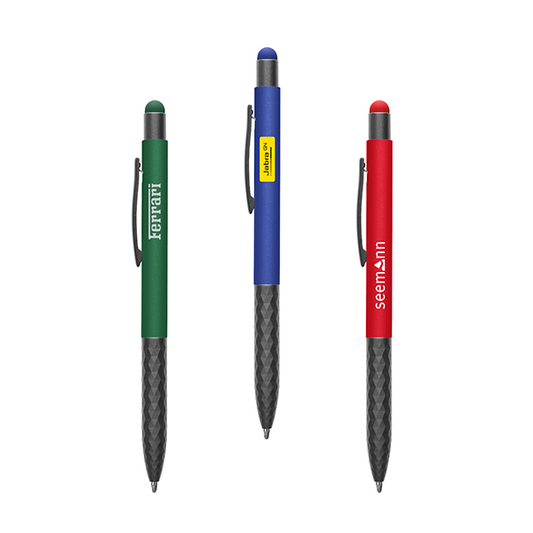 Stylus Touch Press Action Aluminum Ball Pen