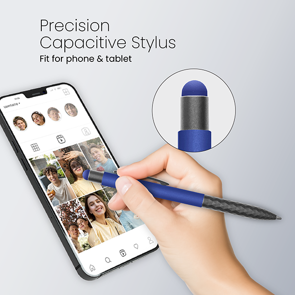 Stylus Touch Press Action Aluminum Ball Pen