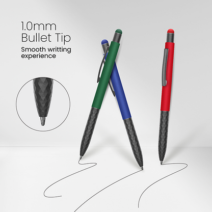 Stylus Touch Press Action Aluminum Ball Pen